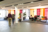 Raum mit Arbeitsplätzen des Buxtehuder BürgerBüros