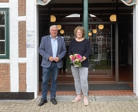 Goldschmidt Bürgermeister Riel begrüßt Lydia Goldschmidt
